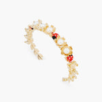 Ladybirds and Wood Anemone Bangle Bracelet