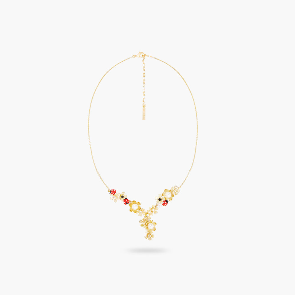 Ladybirds and Wood Anemone Statement Necklace