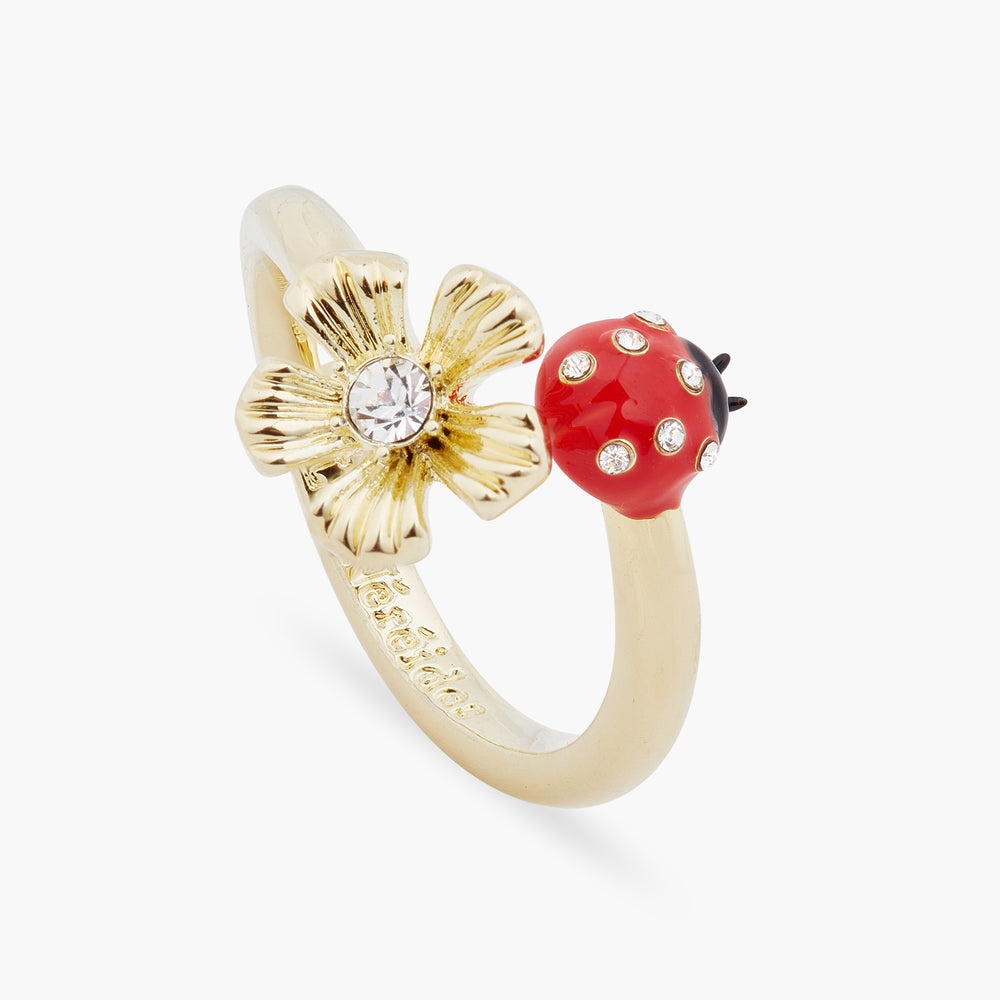 
            
                Load image into Gallery viewer, Ladybird and Wood Anemone Adjustable You and Me Ring
            
        