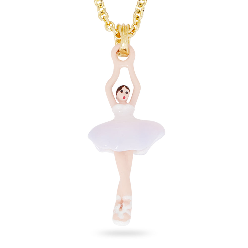 Lilac and White Mini Ballerina Pendant Necklace