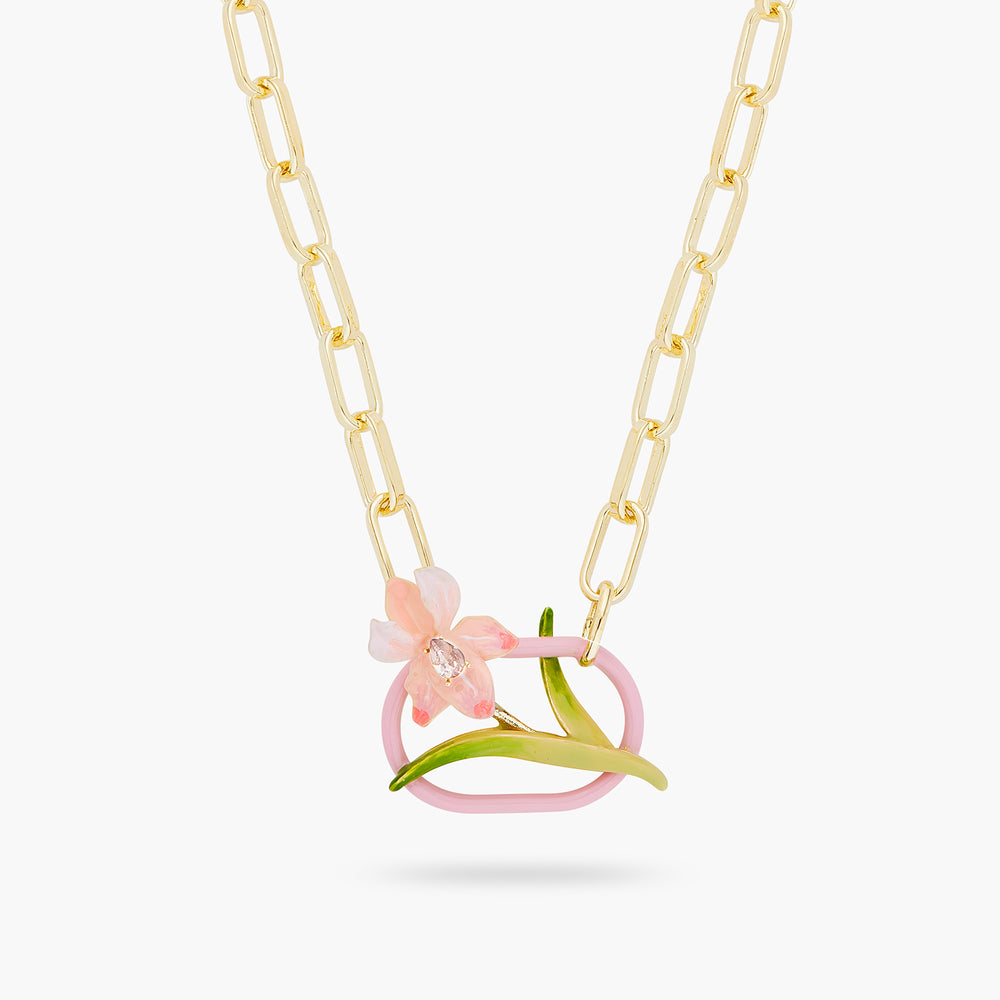 Powder Pink Iris Choker Necklace