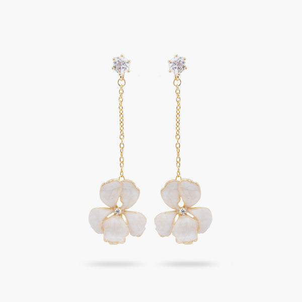 White Iris Pendant Post Earrings – Les Néréides