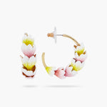 White and Purple Crocus Hoop Earrings