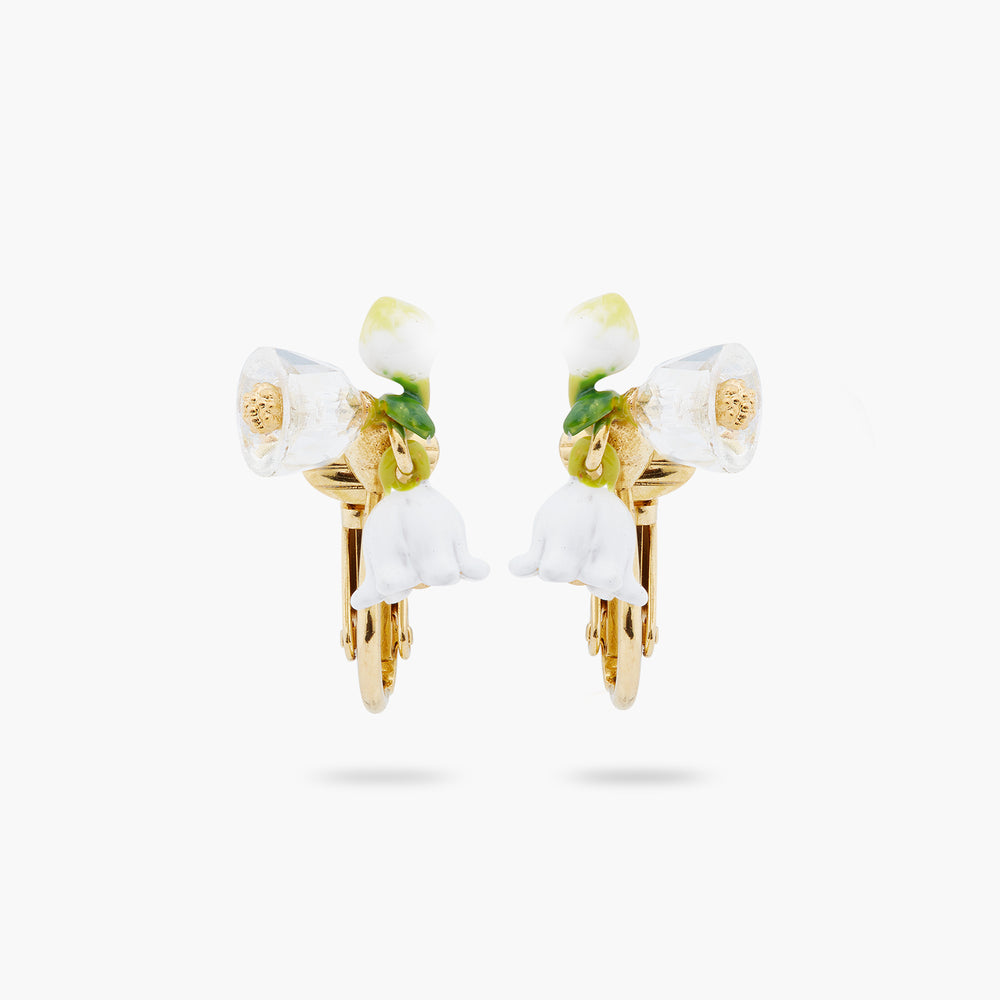 Lily of the Valley Sprig Clip-on Earrings