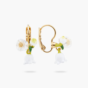 Lily of the Valley Sprig Sleeper Earrings