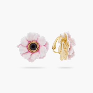 Pink Peony Clip-on Earrings