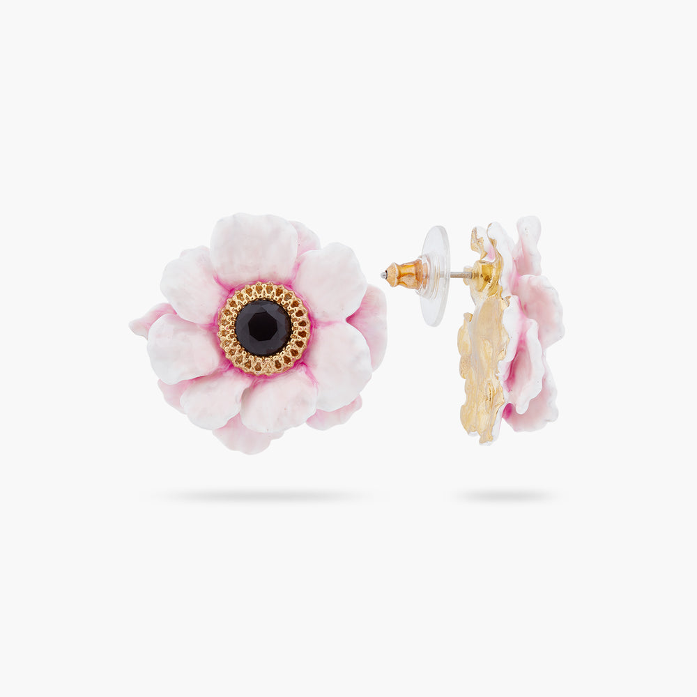 Pink Peony Post Earrings