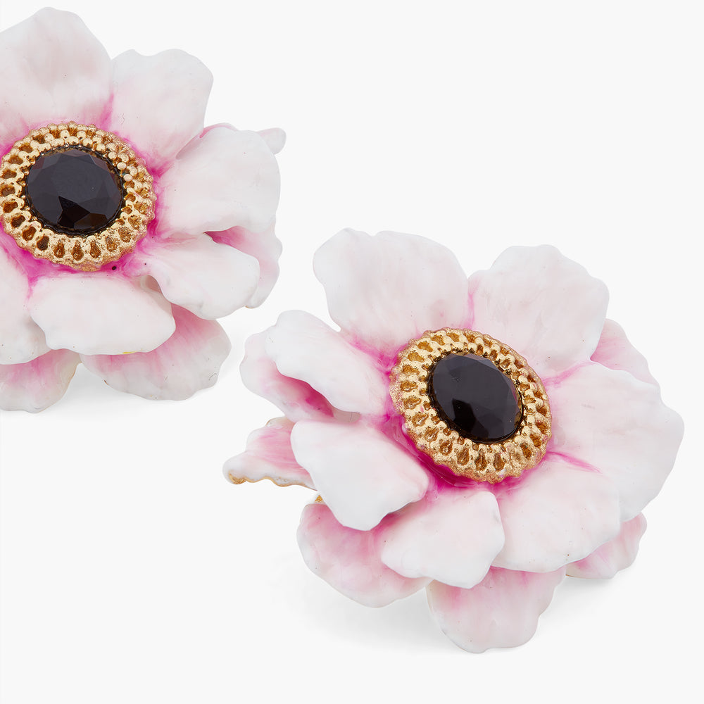 Pink Peony Post Earrings