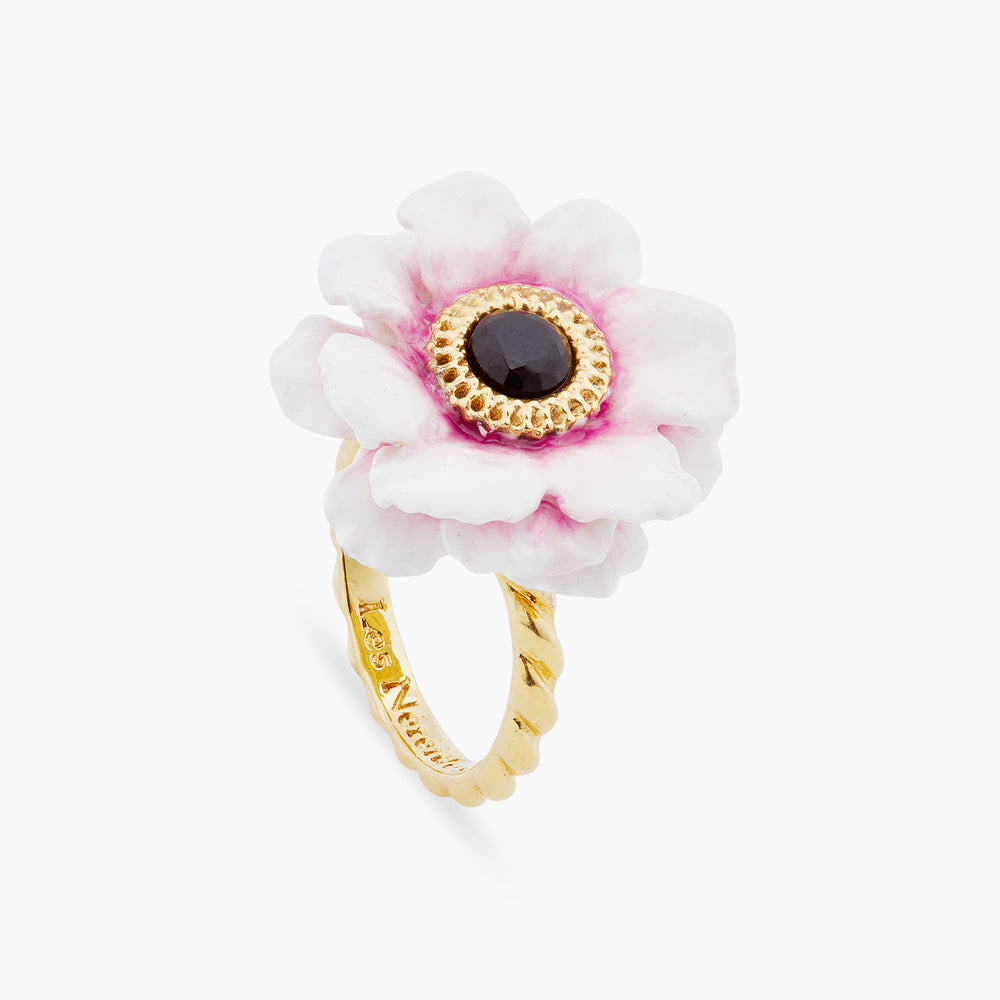 Pink Peony Adjustable Ring