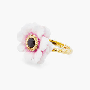 Pink Peony Adjustable Ring