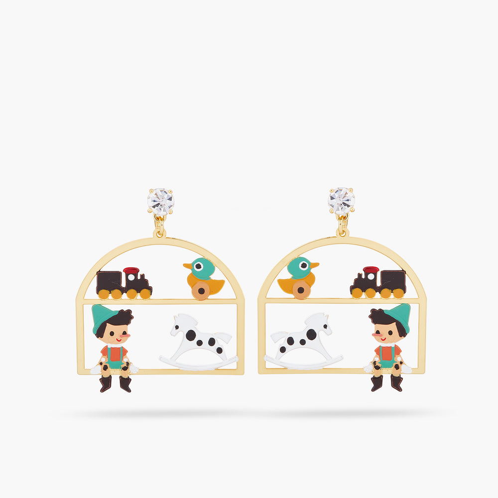 Pinocchio and Toys Post Earrings
