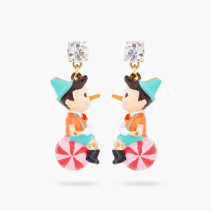 Pinocchio on His Ball Post Earrings