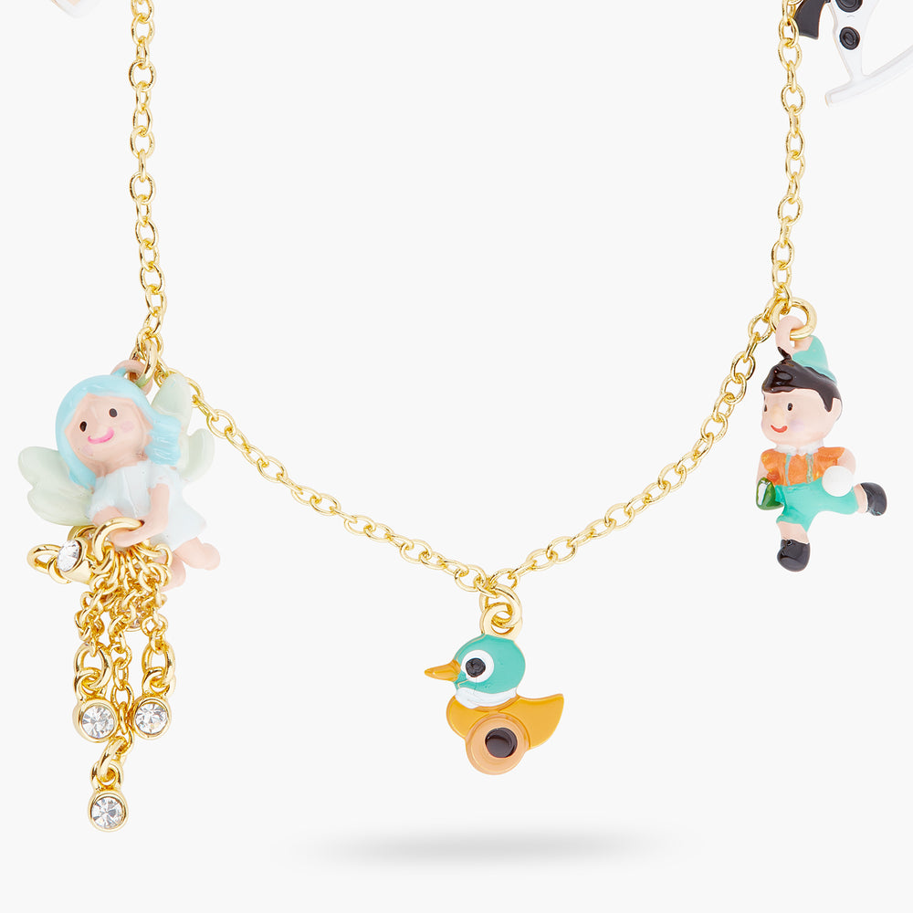 Pinocchio and Magical World Charm Necklace