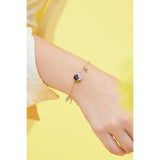 Small Wisteria and Faceted Glass Stone Bracelet