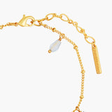 Small Wisteria and Faceted Glass Stone Bracelet