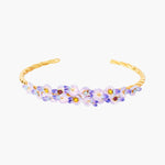 Wisteria Flowers Bangle Bracelet - Gold