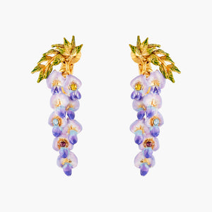 ✨USA EXCLUSIVE✨ Wisteria Flower and Foliage Dangling Clip-on Earrings