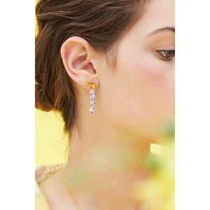 ✨USA EXCLUSIVE✨ Wisteria Flower and Foliage Dangling Post Earrings