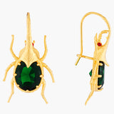 Pearly Flight Beetle Hook Earrings