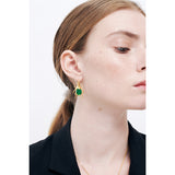Pearly Flight Beetle Hook Earrings