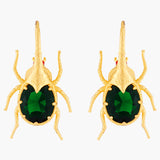 Pearly Flight Beetle Hook Earrings