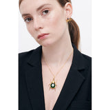 Pearly Flight Beetle Pendant Necklace