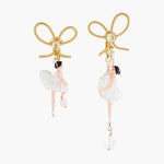 Pas de Deux Aurora Baurealis Asymmetrical clip-on earrings with bow