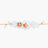 Japanese White Cherry Blossom and Petals Thin Bracelet