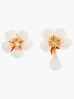 White Cherry Blossom Dangling Clip-on earrings