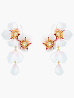 White Cherry Blossom Dangling Earrings