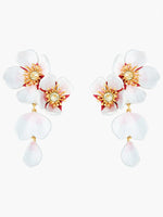 White Cherry Blossom Dangling Earrings