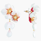 White Cherry Blossom Dangling Earrings