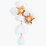 White Cherry Blossom Dangling Earrings
