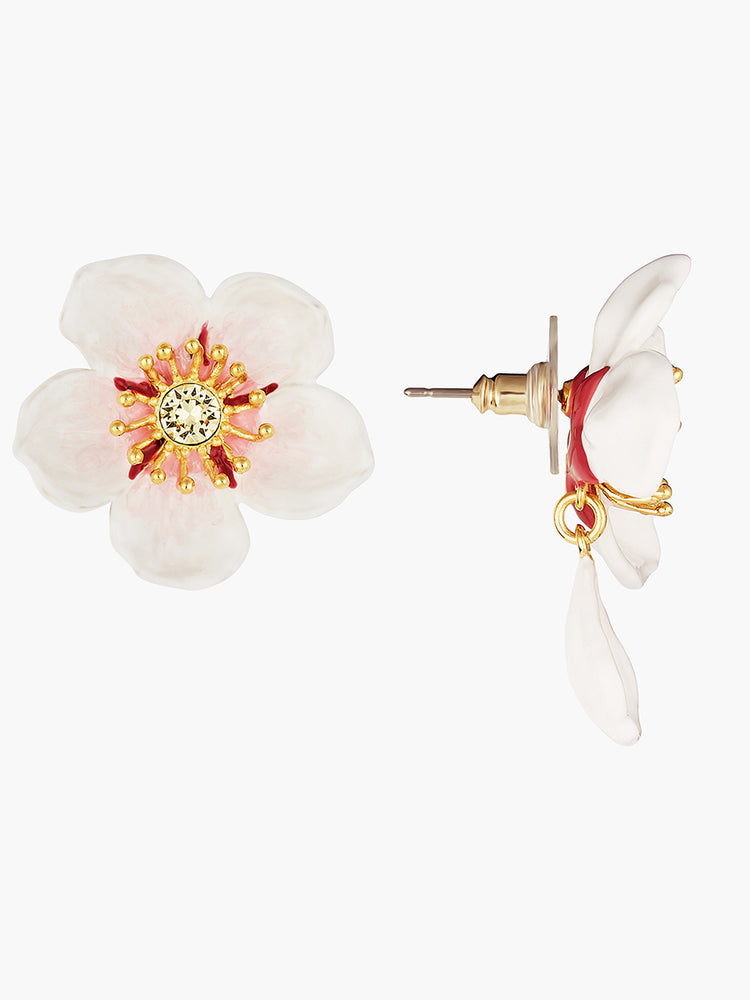 White Cherry Blossom Post Earrings
