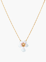 Japanese white cherry blossom pendant necklace