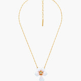 Japanese white cherry blossom pendant necklace