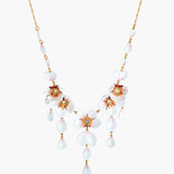 White Cherry Blossom and Petals Collar Necklace