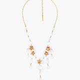 White Cherry Blossom and Petals Collar Necklace