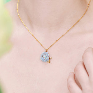 ✨USA EXCLUSIVE✨ Language of Flowers Blue Hydrangea Pendant Necklace