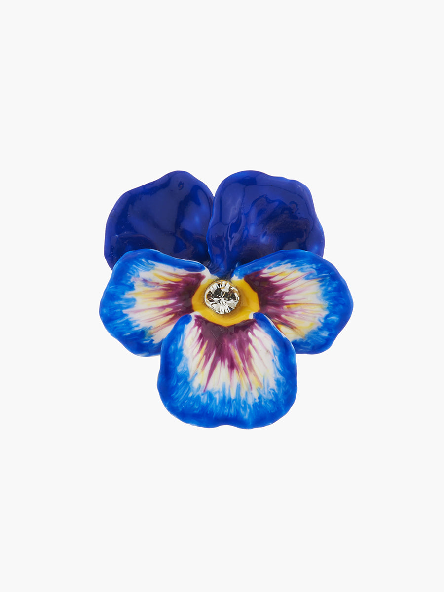 Thousand Pansies pansy faceted crystal cocktail ring