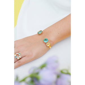 La Diamantine Acqua Azzura Stones Bangle Bracelet