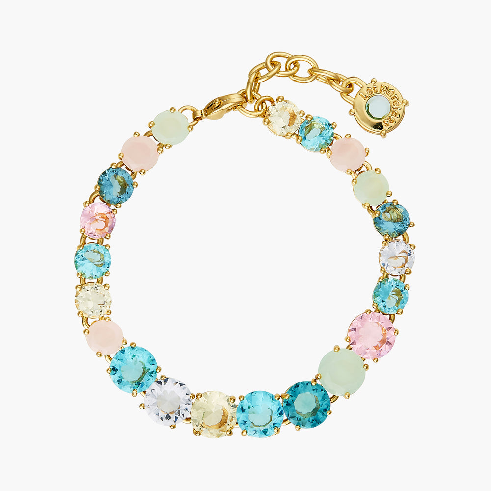 La Diamantine Aqua Azzura Stones Luxurious one row Bracelet