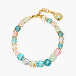 La Diamantine Aqua Azzura Stones Luxurious one row Bracelet