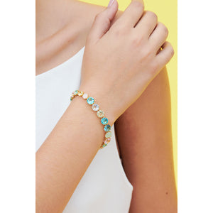 La Diamantine Aqua Azzura Stones Luxurious one row Bracelet