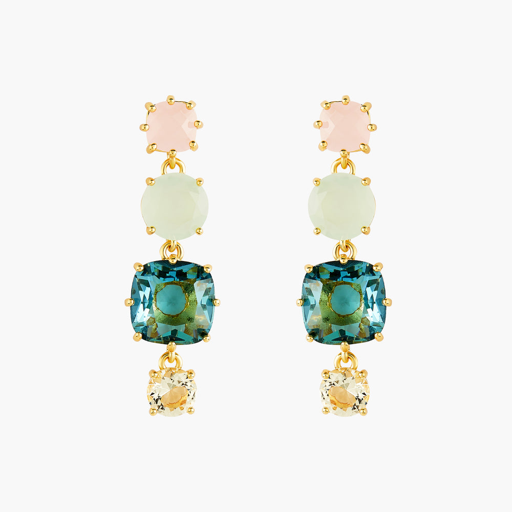 La Diamantine Acqua Azzura 4 Stones Post Earrings