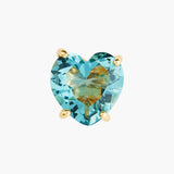 La Diamantine Acqua Azzura Heart Stud Earrings