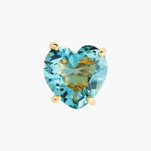 La Diamantine Acqua Azzura Heart Stud Earrings