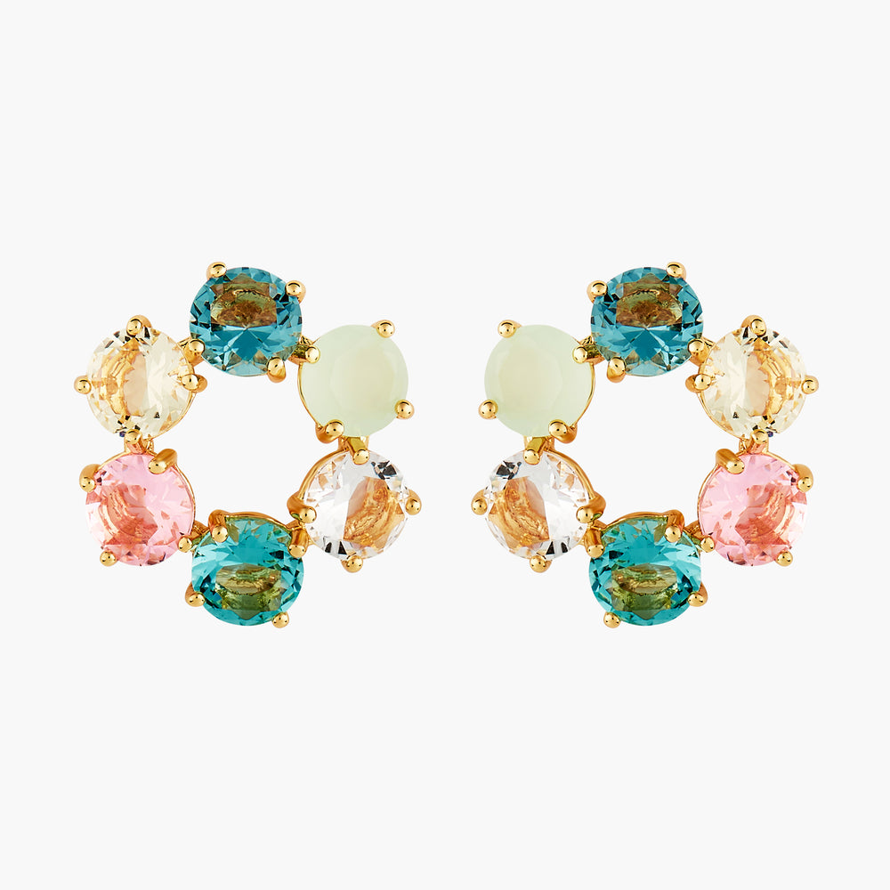 La Diamantine Acqua Azzura Hoops Post Earrings