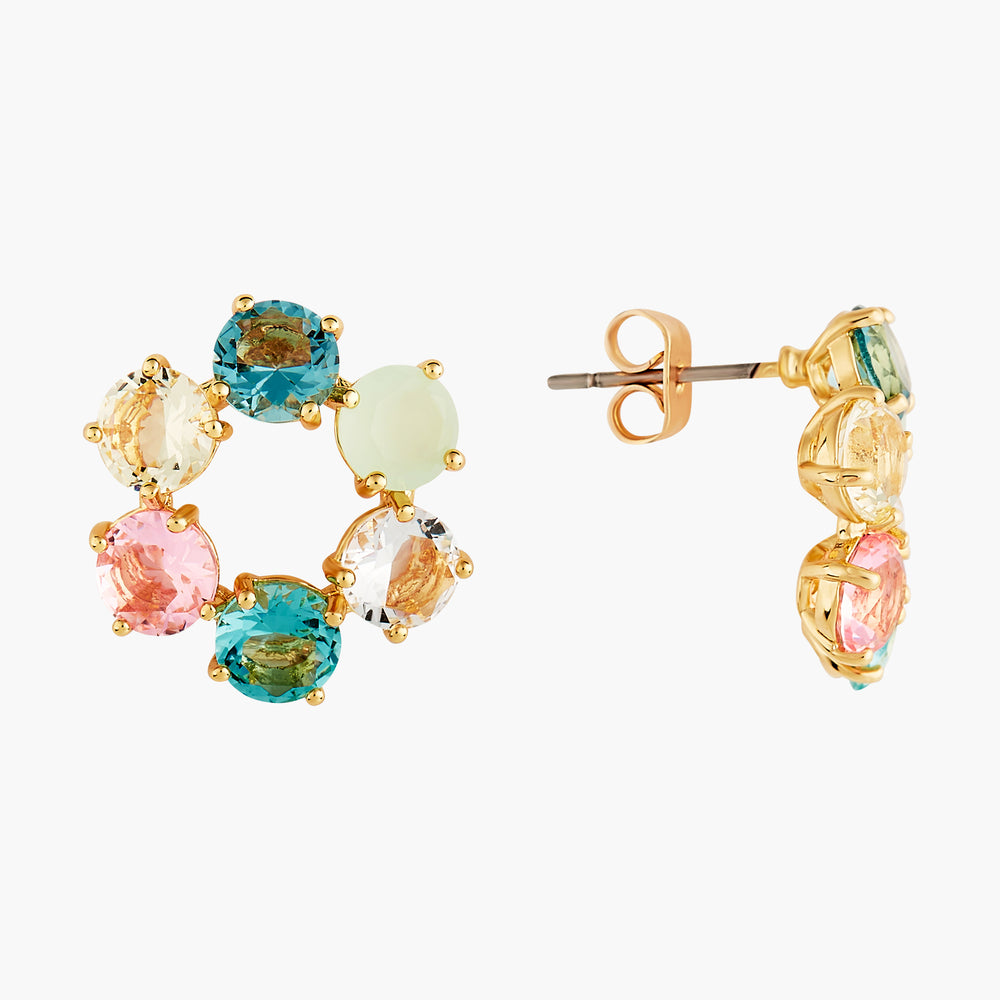 La Diamantine Acqua Azzura Hoops Post Earrings