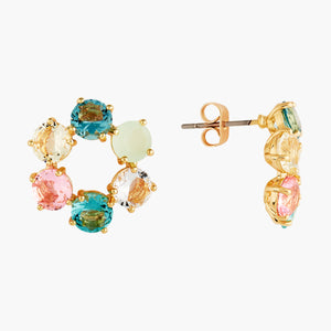 La Diamantine Acqua Azzura Hoops Post Earrings